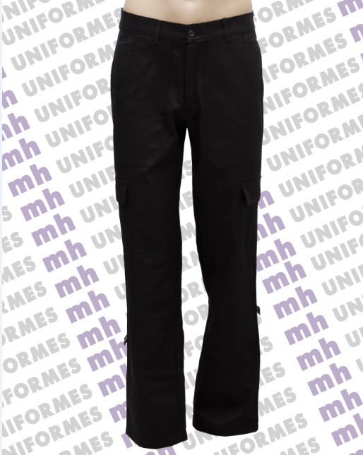 Calça Modelo Cargo Em Brim Preta
