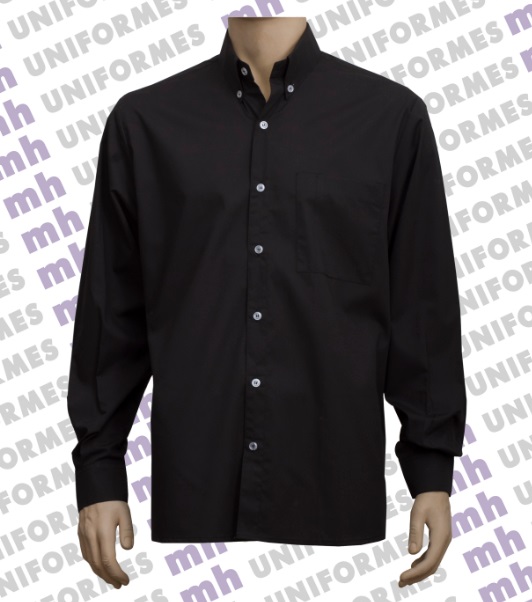 Camisa Social Masculina Manga Longa Preta