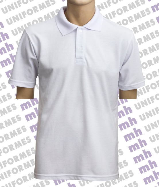Camiseta Polo Masculina Em Malha Piquet Branca