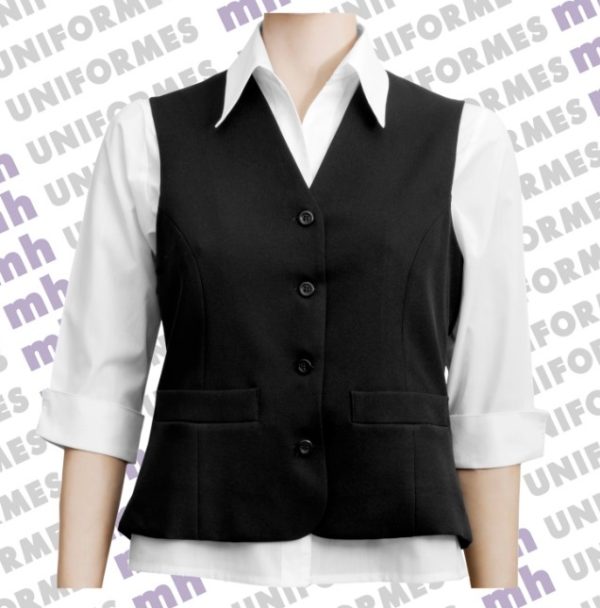 Colete Feminino Em Oxford Preto