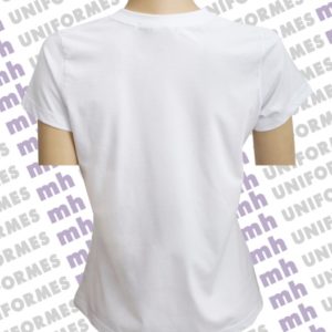 Camiseta Básica Feminina Manga Curta Em Meia Malha Branca