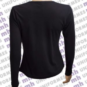 Camiseta Fitness de Manga Longa Preta